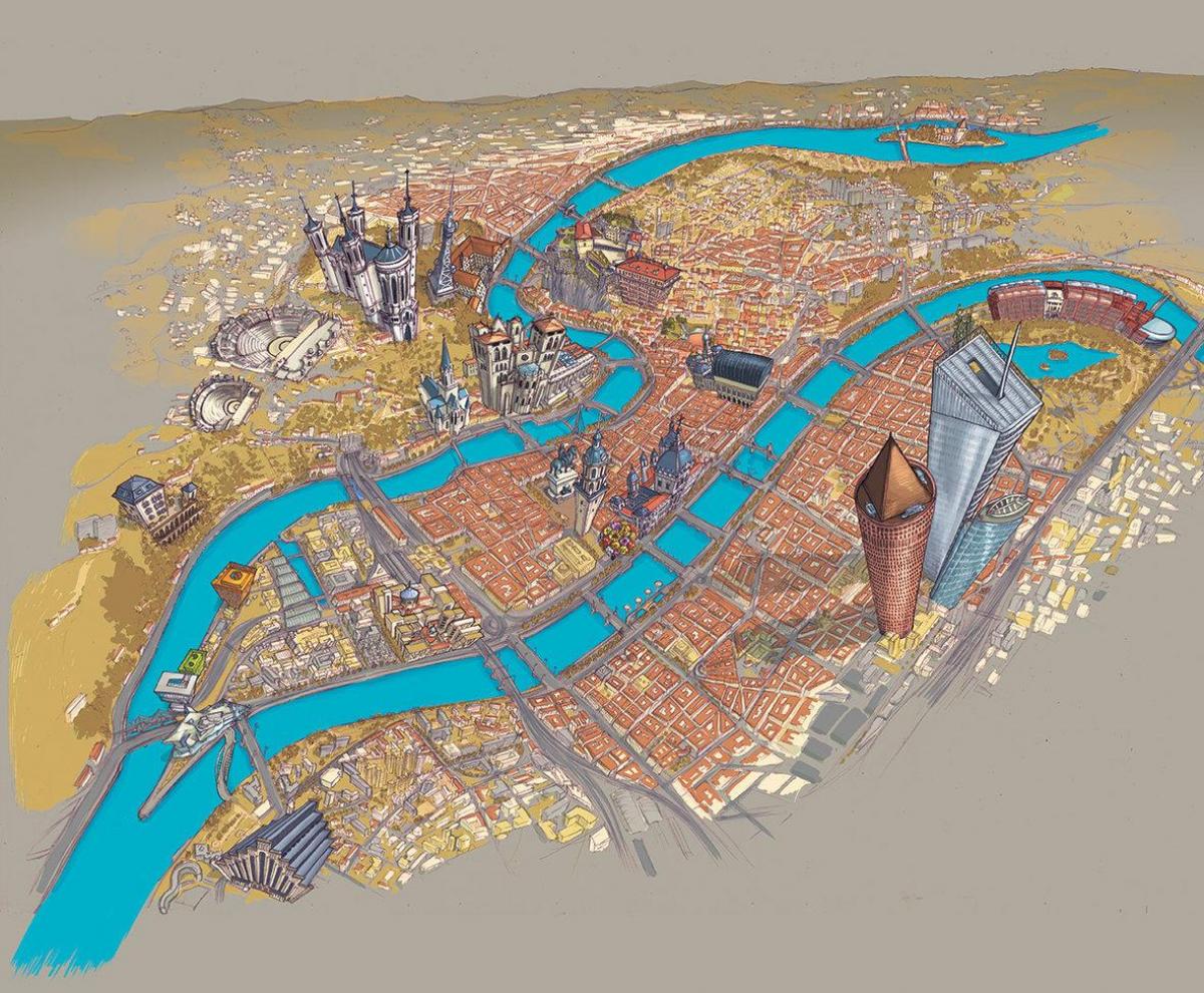 peta dari Lyon perahu