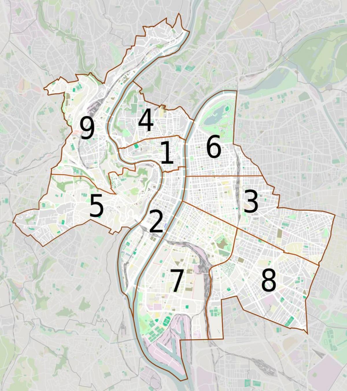 peta dari Lyon arondisemen