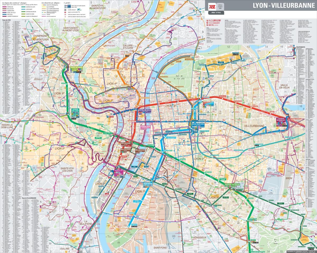 peta dari Lyon jalan