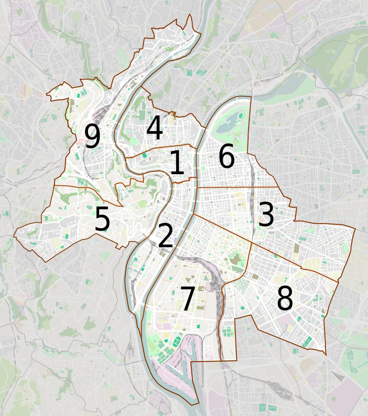 peta dari Lyon yang