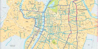 Peta dari Lyon sepeda